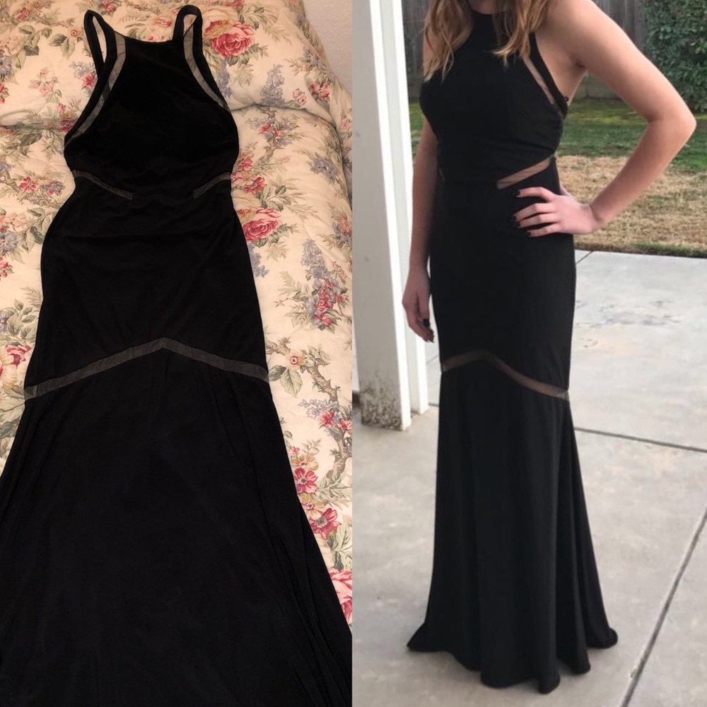 Long black prom dress size 2